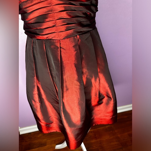 Forever 21 Semi Formal Red Taffeta Burgundy Dress Size Large - Picture 4 of 12